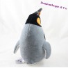 Peluche pingouin MARINELAND manchot gris noir 27 cm