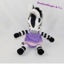 Plush Zebra Famosa Zou animated series Elzee dress purple 21 cm