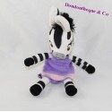 Peluche Zebra Famosa Zou animato serie Elzee vestito viola cm 21