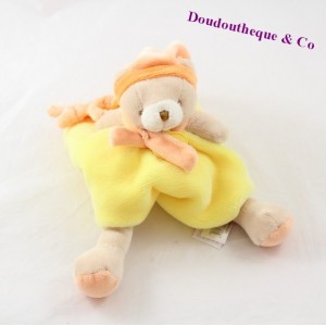 Doudou ours DOUDOU ET COMPAGNIE Graffitis jaune orange DC2555 20 cm