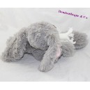 Plush rabbit ENESCO pink grey scarf 23 cm