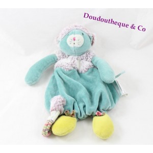 Flaches Kuscheltier Minoucha Katze MOULIN ROTY Les Pachats blau lila