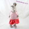 Final de conejo de peluche ' col rosa falda impresa florido Monoprix 38 cm