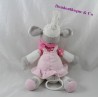Peluche musicale mouton NICOTOY robe rose tortue 30 cm