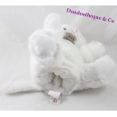 Doudou puppet cat history of white fur bear 20 cm