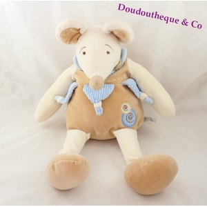 Plüsch maus doudou ET COMPANY sammlung natur beige blau 49 cm