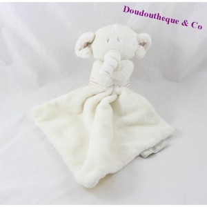 Doudou elephant MARKS & SPENCER beige stripes 16 cm handkerchief