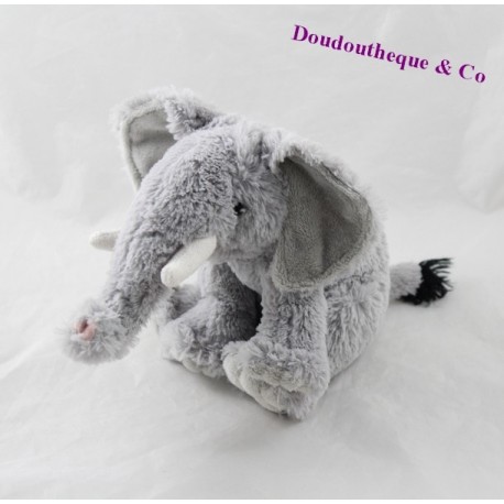 Plush elephant ECO-6 sitting gray Ecosysaction 16 cm