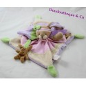 Doudou conejito plano frazada y compañía Lila rosa púrpura verde 24 cm