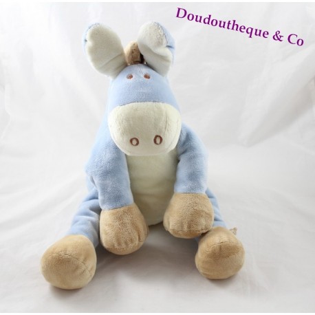 Peluche âne Paco NOUKIE'S bleu beige 35 cm Peluche âne Paco NOUKIE'S bleu beige 35 cm