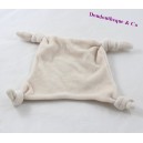 Tener plano Doudou GEMO beige suave de bebé Plaza nudos 16 cm