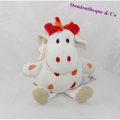 Doudou music donkey P' little Kiss AUBERT red white 22 cm