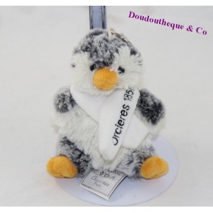 Storia di pinguino peluche portachiavi di orso grigio sciarpa HO2120GR 13 centimetri