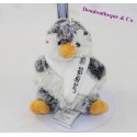 Schlüsselanhänger Plüsch Pinguin Geschichte tragen graue Schal HO2120GR 13 cm