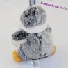 Storia di pinguino peluche portachiavi di orso grigio sciarpa HO2120GR 13 centimetri