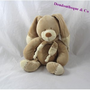 Doudou conejo NICOTOY Bastien marrón beige 27 cm