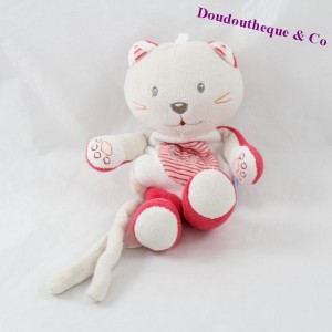 Doudou Katze Candy CANE befestigt grau roten Nippel 20 cm