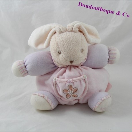 Doudou ball rabbit KALOO Lilirose Pocket Flower Pink 18 cm