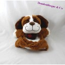Doudou perro marioneta DNG CASH Brown Saint Bernard barril 25 cm