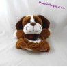 Doudou marionnette chien DNG CASH marron Saint Bernard tonneau 25 cm