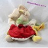 Doudou marionnette lapin DOUDOU ET COMPAGNIE fleur jaune rouge 24 cm
