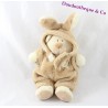 Doudou oso NICOTOY disfrazado de conejo beige marrón claro 20 cm