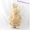 Doudou bear NICOTOY disguised as rabbit beige light brown 20 cm