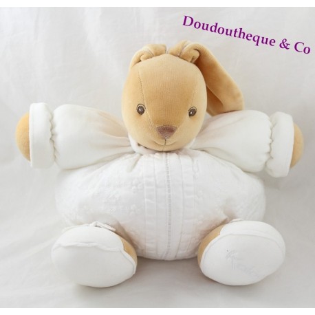 Coniglio di peluche doudou ricamato bianco KALOO collezione candela 30 cm