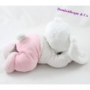 Musical plush rabbit TEX BABY pink coated star Carrefour 23 cm