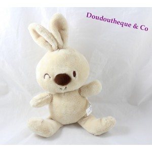 Plush rabbit Carréblanc wink square white beige 32 cm