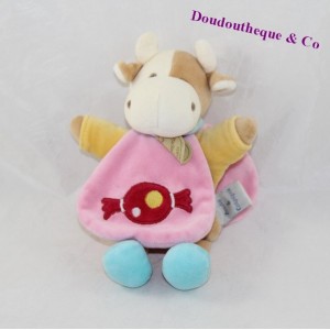 Doudou Cape Kuh DOUDOU und Firmenbonbons rosa 22 cm