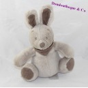 Doudou rabbit VERTBAUDET Simba toys taupe grey seated 18 cm