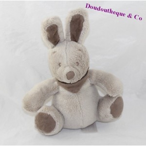 Doudou rabbit VERTBAUDET Simba toys taupe grey seated 18 cm