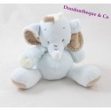 Piccolo elefante imbottito Nattou rigolos Bell blu marrone 13 cm