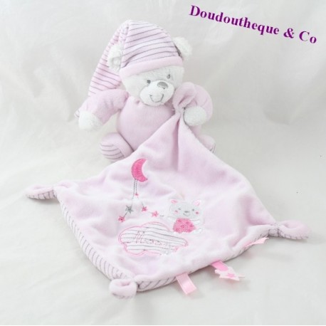 Teddybärenhandtuch MAX & SAX Carrefour rosa Mondstreifen 16 cm Teddybärenhandtuch MAX & SAX Carrefour rosa Mondstreifen 16 cm