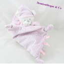 Teddy bear handkerchief MAX & SAX Carrefour pink Moon stripes 16 cm