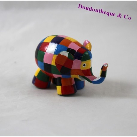 Elephant figurine Elmer PLASTOY multicolor patchwork 2001 7 cm