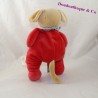 Doudou chien BENGY pyjama rouge bandana bleu 28 cm
