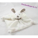 Conejo plano peluche NICOTOY bandana taupe blanco 20 cm