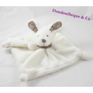 Flat rabbit cuddly toy NICOTOY bandana taupe white 20 cm