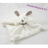 Conejo plano peluche NICOTOY bandana taupe blanco 20 cm