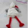 Doudou marionnette Dandy cigogne KALOO Nopnop blanc gris 41 cm