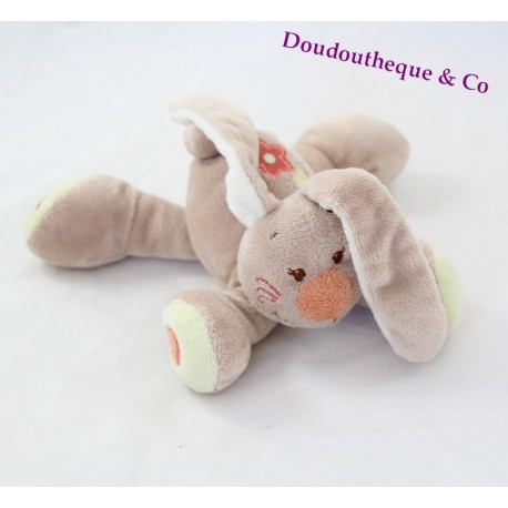 Mini blankie Jade Rabbit nattou pol und Jade rosa Blume Bell 16 cm Mini blankie Jade Rabbit nattou pol und Jade rosa Blume Bell 16 cm