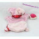 Doudou Puppe Teddybär und Firma Strawberry rosa 25 cm