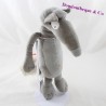 Peluche the wolf AUZOU Wolf gray pink knot 25 cm