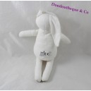 Doudou conejo pequeño barco blanco sólido 24 cm
