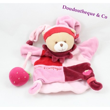 DouDou pupazzo orsacchiotto e azienda fragola rosa 25 cm