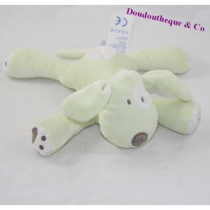 Doudou perro OBAIBI verde blanco 18 cm