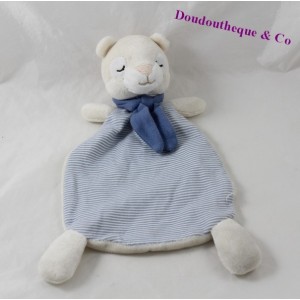 H & M White bear flat Doudou blue scarf blue 27 cm