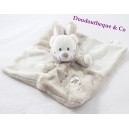 Doudou plat ours SIMBA TOYS déguisé en lapin blanc beige cage 23 cm